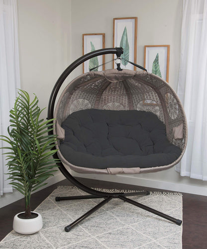 FlowerHouse FHPC100-DCBLK Hanging Pumpkin Loveseat Dreamcatcher with Stand, Black/Sand Cover