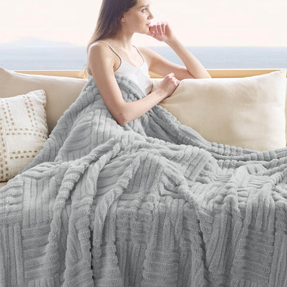Bedsure Cozy Grey Fleece Throw Blanket 50x60
