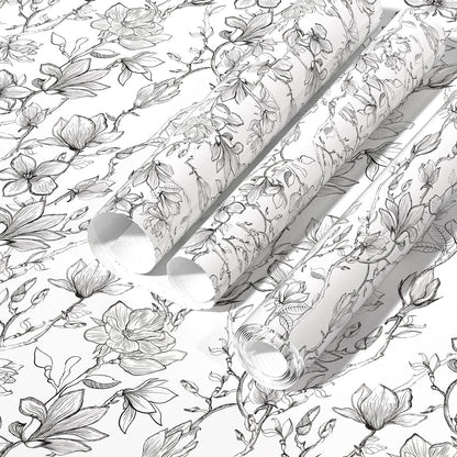 Yancorp 17.3"x120" Peel and Stick Wallpaper for Bedroom Accent Wall Boho Floral Removable Contact Paper for Cabinets and Drawers Bathroom Farmhouse