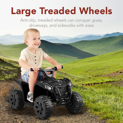 Best Choice Products 6V Kids Ride On Toy, 4-Wheeler Quad ATV Play Car w/ 1.8MPH Max Speed, Treaded Tires, Rubber Handles, Push-Button Accelerator - Black