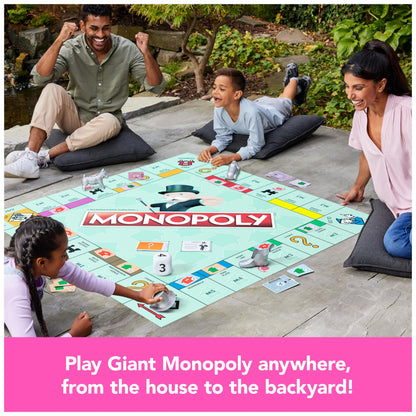 Monopoly Board Game Giant Edition Game for Kids | Family Board Game | Outdoor Games | Kids Games with Massive Board, Cards, Tokens, for Kids Ages 6+