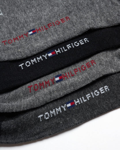 Tommy Hilfiger Men's Dress Socks - 8 Pack Comfort Stretch Crew Socks for Men - Crew Length Breathable Mens Work Socks (7-12), Size 7-12, Black/Grey Logo