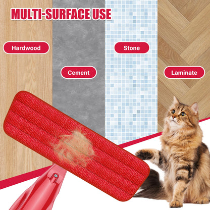 Spray Wet Mop for Hardwood Floor Cleaning, EXEGO Microfiber Dry Dust Spray Mop with Washable Pads fit for Swiffer Power Mop, Wet Mop with Jet Sprayer for Wood Laminate Ceramic Tiles Home Commercial