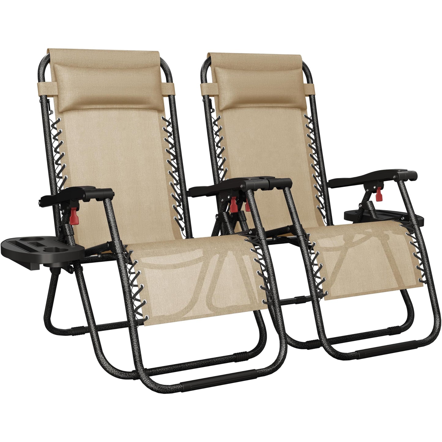 2 Pack Yaheetech Adjustable Reclining Lounge Chairs