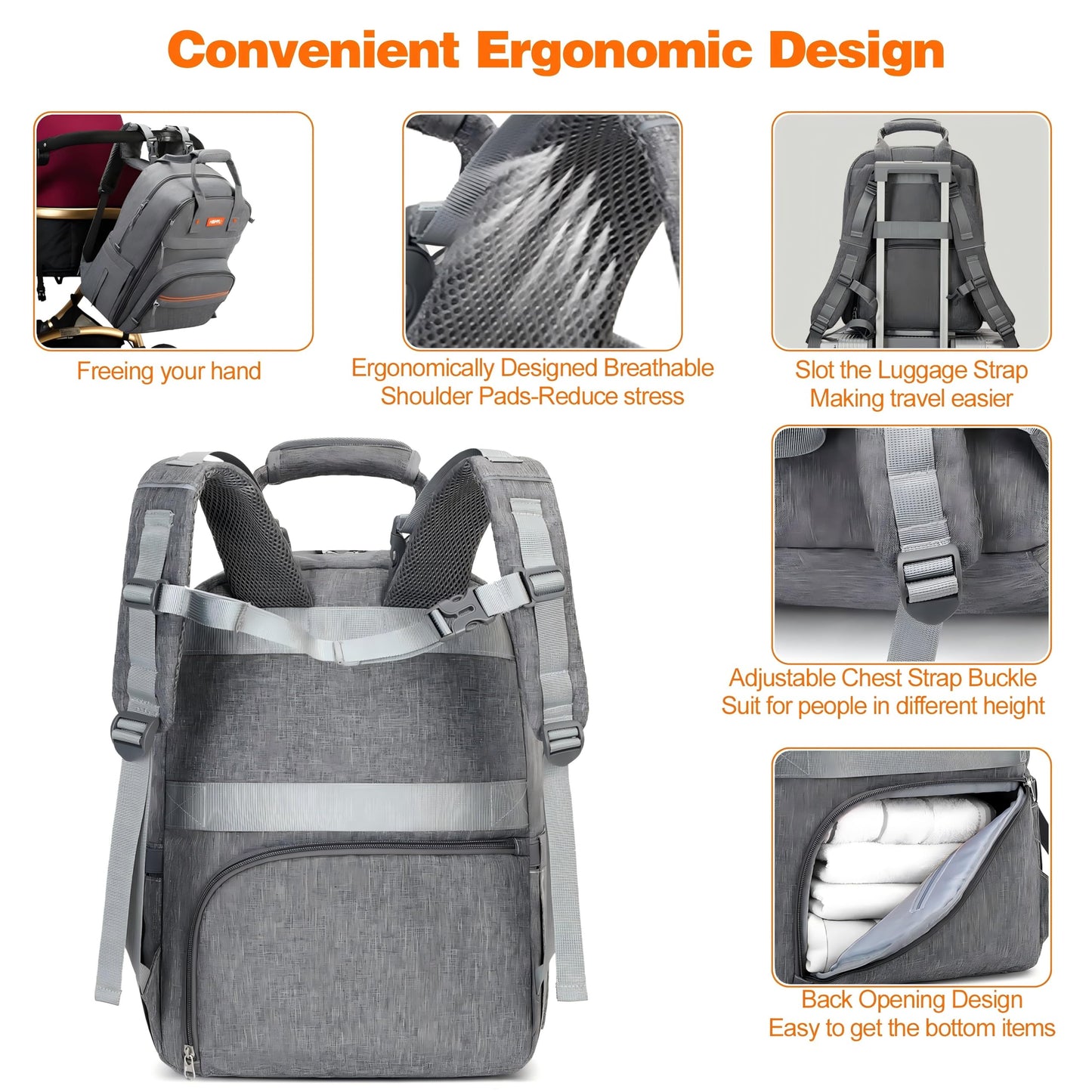 Travel Backpack with Luggage Strap for Laptop