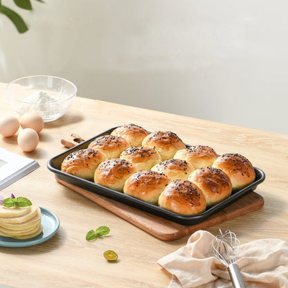 S·KITCHN Bakeware Set with Grips Nonstick Baking Set Including Loaf Pan Pie Pan Roasting Pan Cookie Sheet and Brownie Pan - 5 Piece