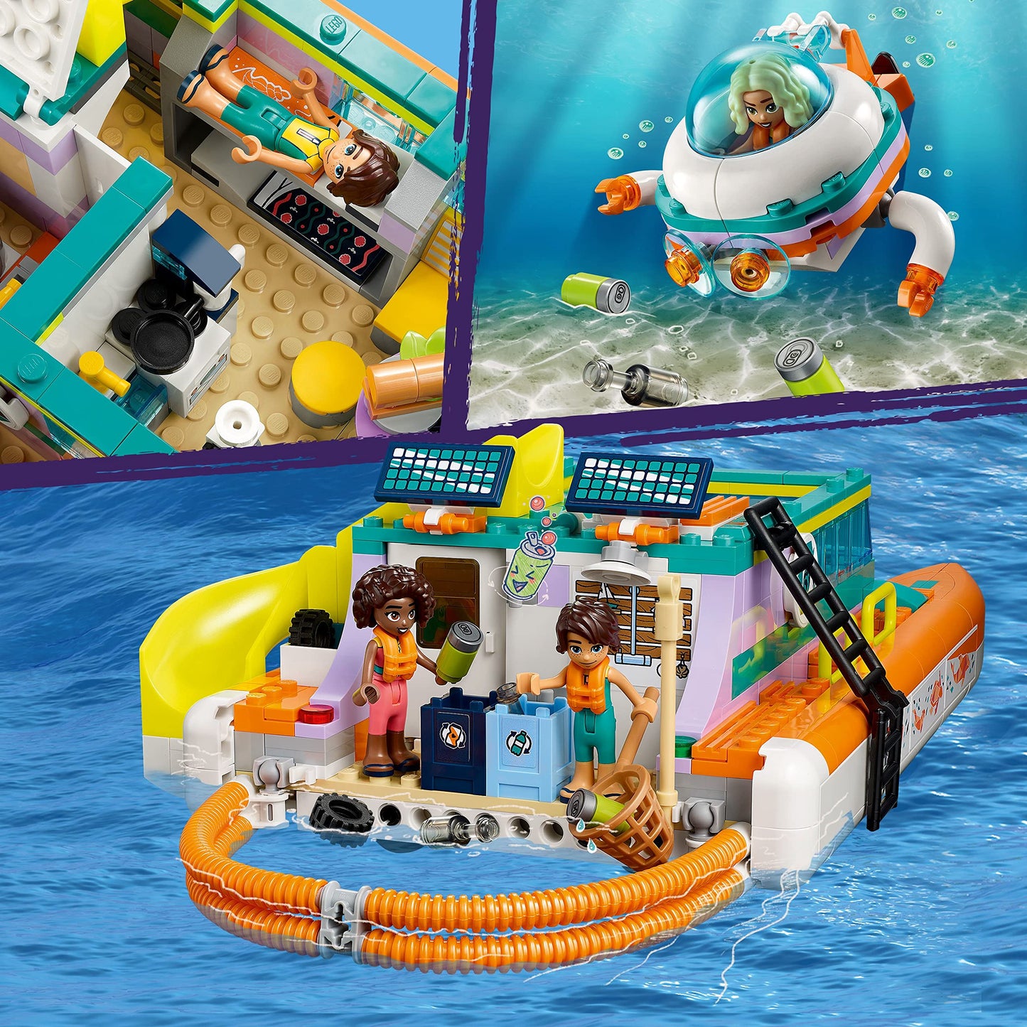 LEGO Friends Sea Rescue Boat 41734 Building Toy Set for Boys & Girls Ages 7+ Who Love The Sea, Includes 4 Mini-Dolls, a Submarine, Baby Dolphin and Toy Accessories for Ocean Life Role Play