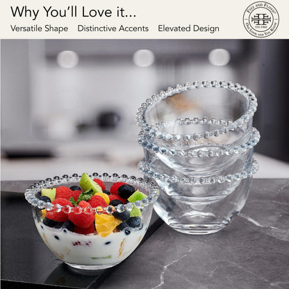 Fitz & Floyd Set of 4 Clear Glass Bowls