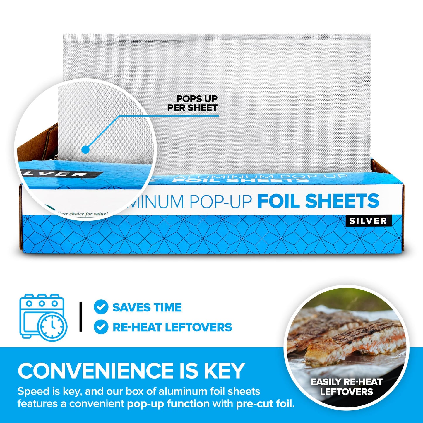 Pre-Cut Deli Aluminum Foil Sheets, 500 Count