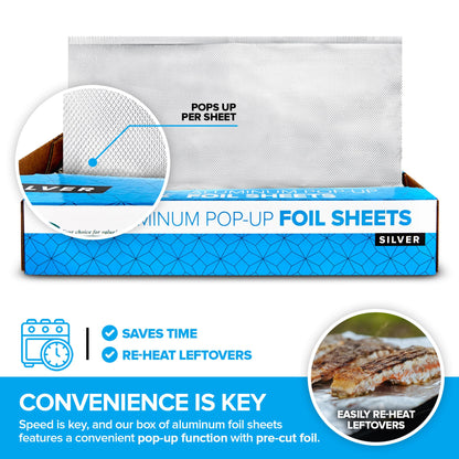 Pre-Cut Deli Aluminum Foil Sheets, 500 Count