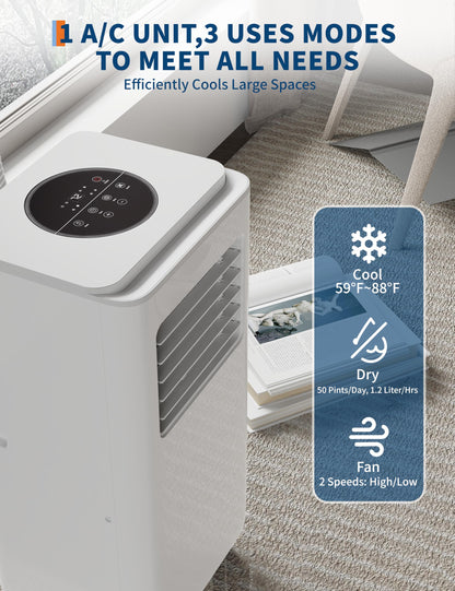 8,000 BTU Portable Air Conditioner,Remote Control Portable AC Uni