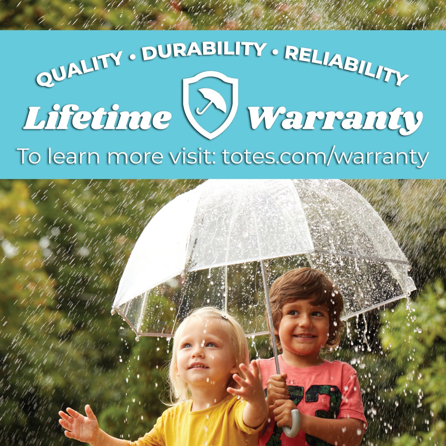 totes Kids Clear Bubble Umbrella for Rain