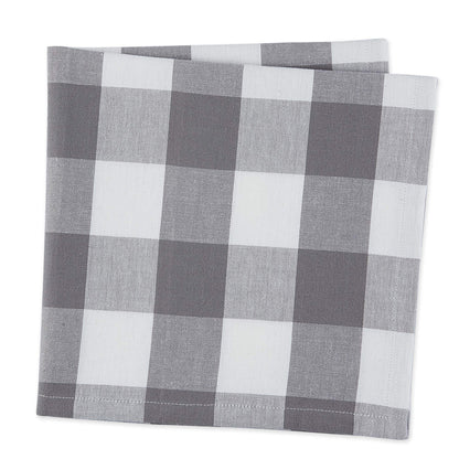 DII Gray & White Buffalo Check Napkin Set