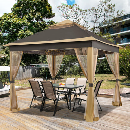 11x11 Pop Up Gazebo with Mesh Netting