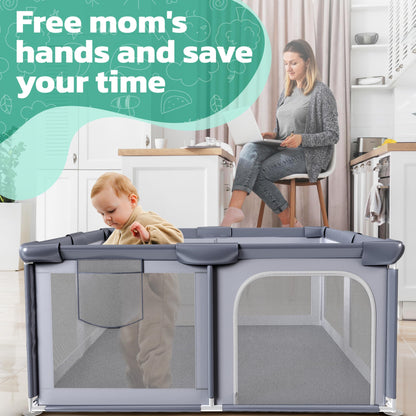 Baby Playpen 50x50 Inch Soft Mesh Fence