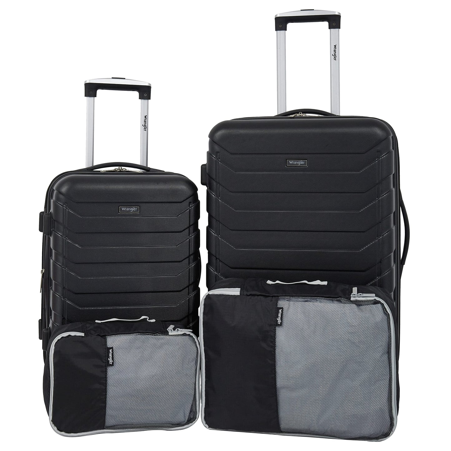 Wrangler Miami Luggage & Packing Cubes, Black, 4 Piece Set