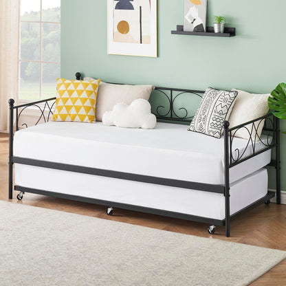 GAOMON Twin Metal Daybed with Trundle
