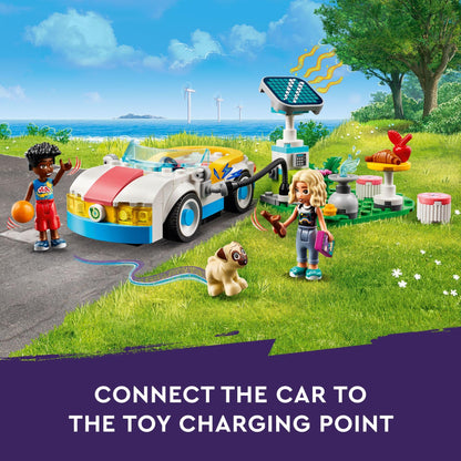 LEGO Friends Electric Car and Charger Building Toy for Kids, Role Play Toy, Adventure Toy, Includes Mini-Doll Characters Nova and Zac, Gift Idea for Kids, Girls, and Boys Ages 6 Years and Up, 42609