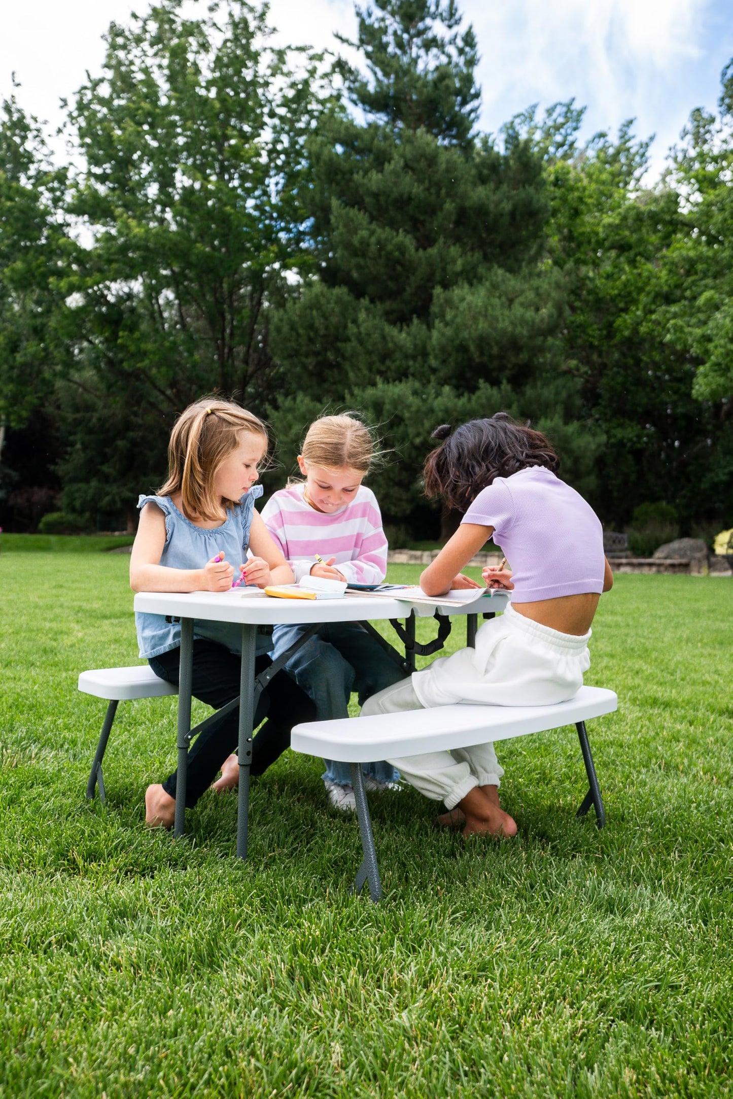 Stansport Compact Kids Picnic Table - White