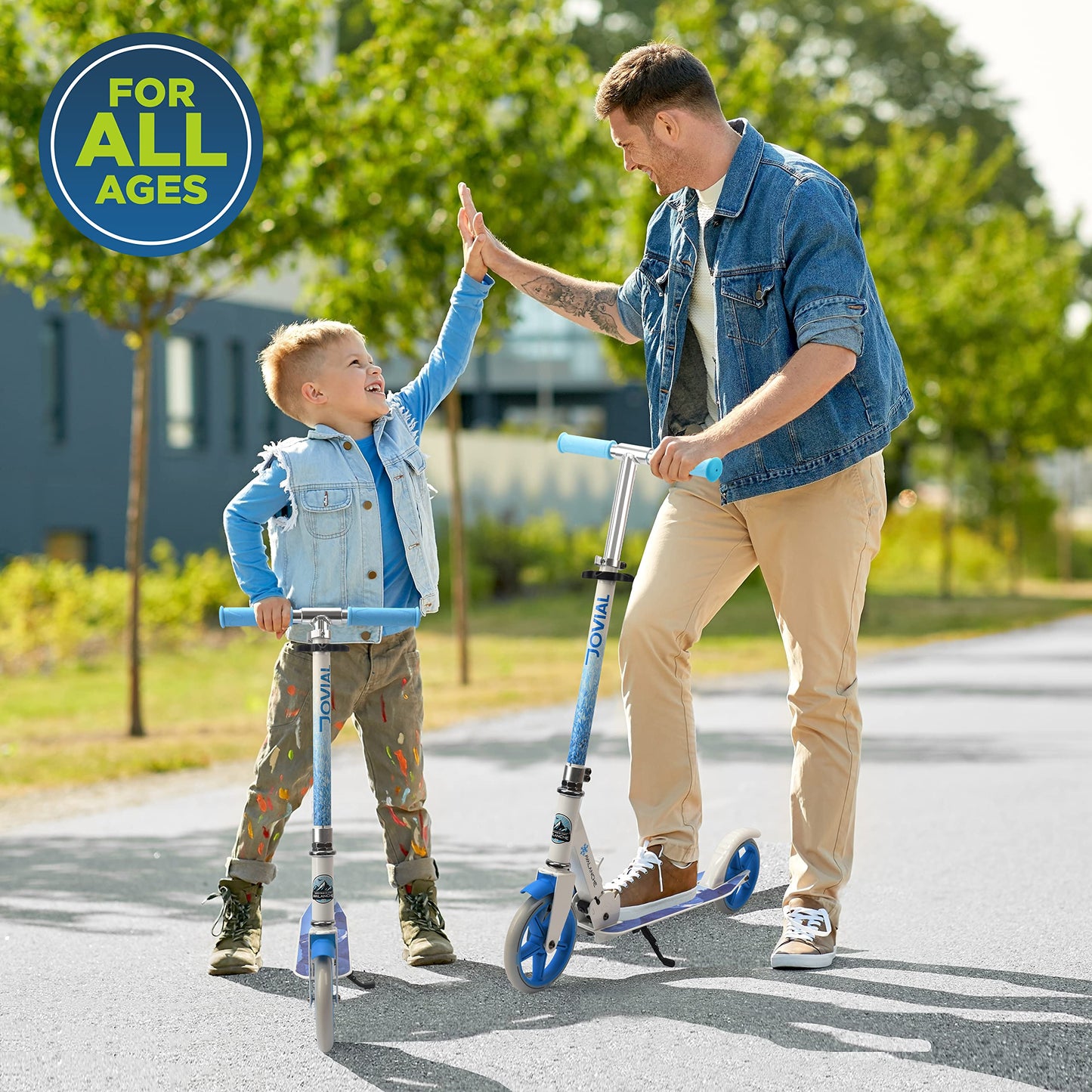 Jovial Kick Scooters for Kids Teenagers - 2 Wheel Kids Scooter with Adjustable T-Bar Handlebar - Alloy Anti-Slip Deck - Portable Folding Kick Scooters for Kids