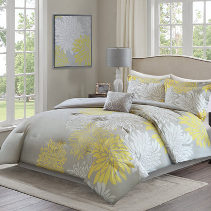 Queen Comforter Set with Floral Design by Comfort Spaces