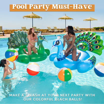 JOYIN 4-Pack Inflatable Beach Balls for Parties