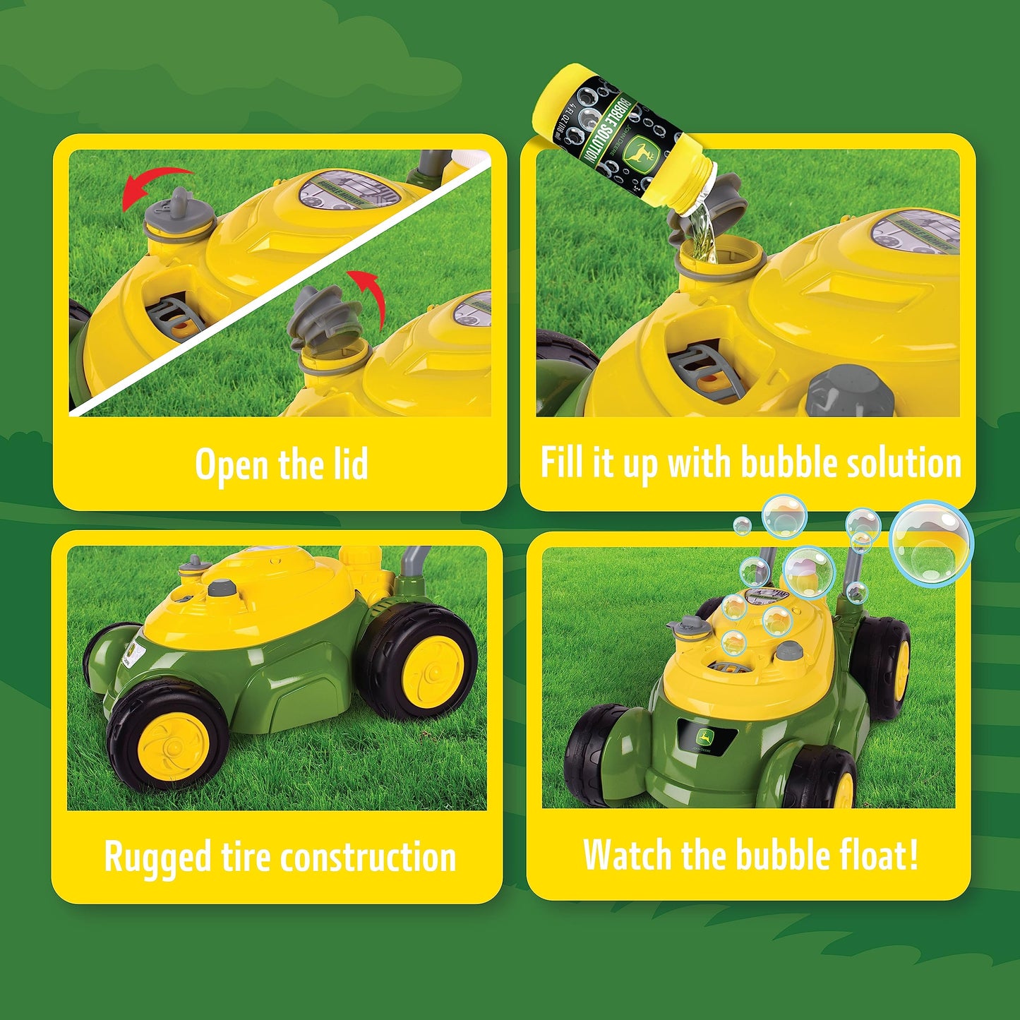 John Deere Bubble Lawn Mower Toy for Toddlers