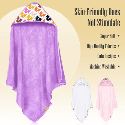 3 Pack Baby Hooded Bath Towels for Infants