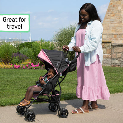 Summer Infant 3Dmini Convenience Stroller, Pink – Lightweight Stroller with Compact Fold, Multi-Position Recline, Canopy with Pop Out Sun Visor and More – Umbrella Stroller for Travel