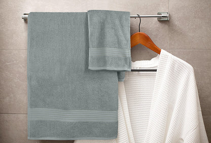 Utopia Towels 8-Piece Premium Towel Set, 2 Bath Towels, 2 Hand Towels, and 4 Wash Cloths, 100% Ring Spun Cotton Highly Absorbent Towels for Bathroom, Sports, and Hotel (Cool Grey)