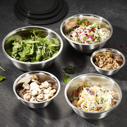 WHYSKO 10-Piece Stainless Steel Mixing Bowl Set