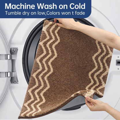 COSY HOMEER Extra Thick Bath Nursery Rugs for Bathroom - Anti-Slip Bath Mats Soft 100% Strong Polyester Rug Living Room Bedroom Home Mat Floor Water Absorbent (Brown,24x48 - Inches)