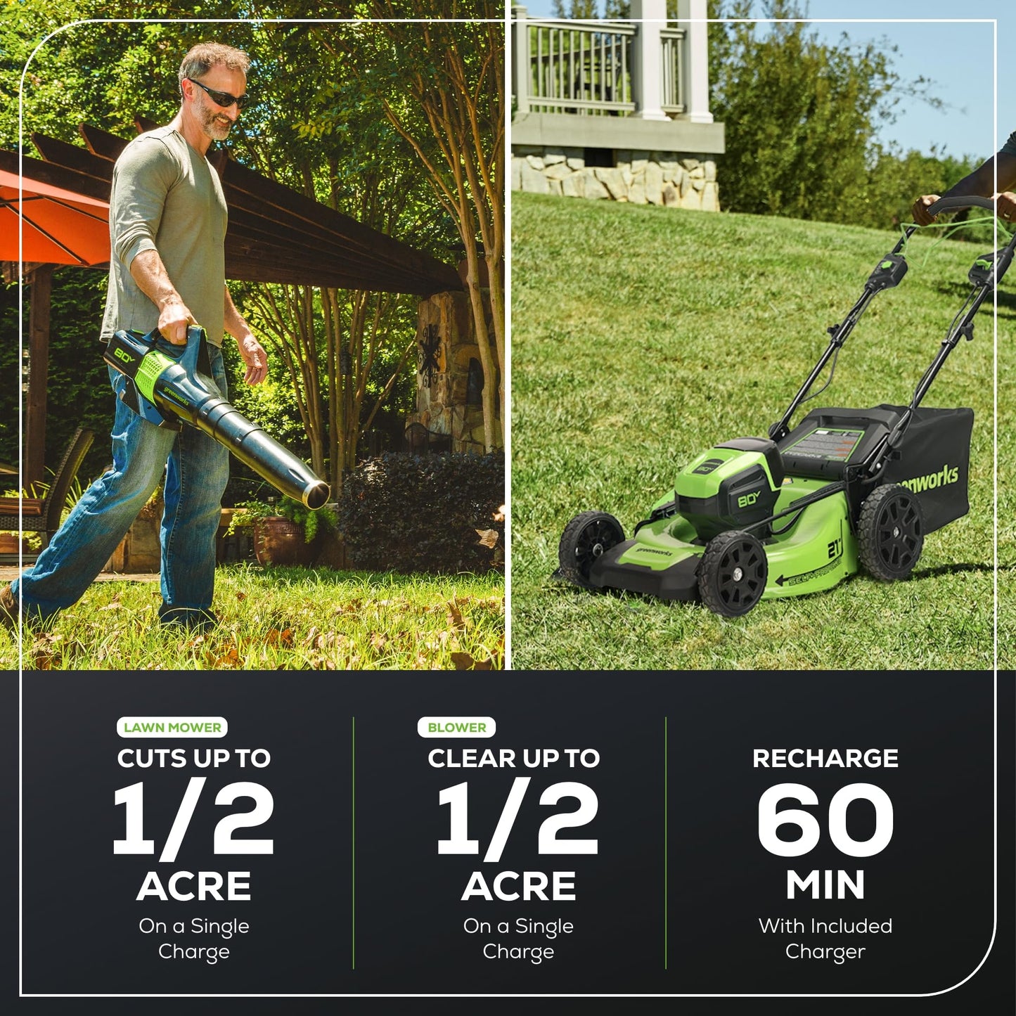 Greenworks 80V Self-Propelled Cordless Mower & Blower