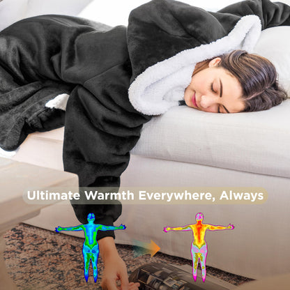Bedsure Wearable Blanket Hoodie for Adults & Kids