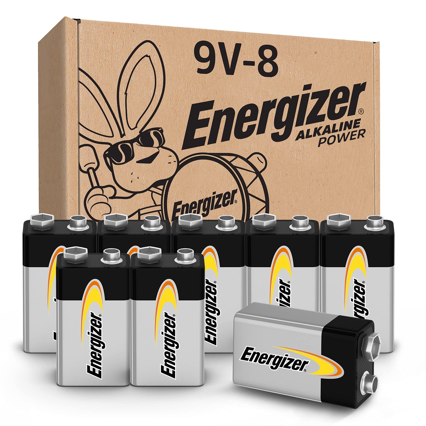 Energizer 9 Volt Alkaline Batteries 8 Pack