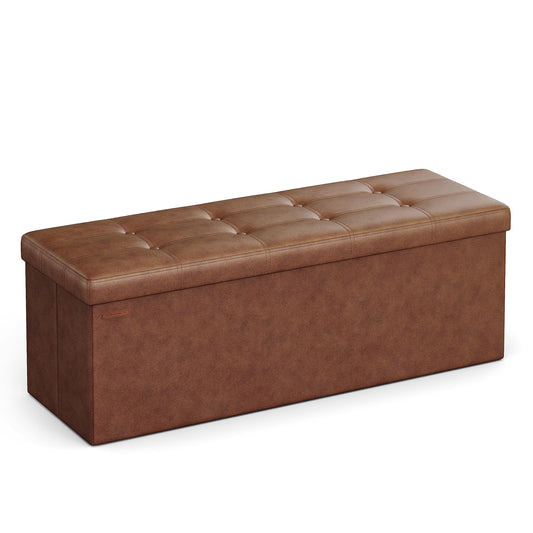 SONGMICS 43" Folding Storage Ottoman Bench