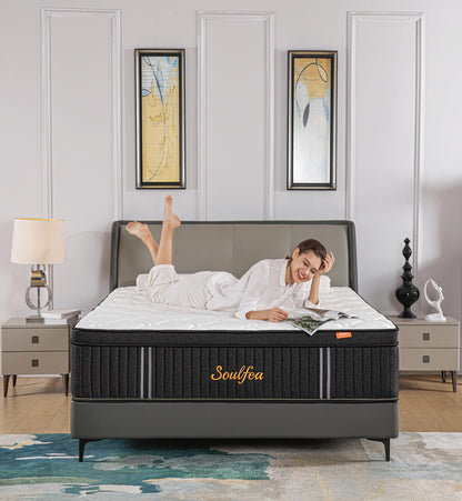 Soulfea 14 Inch Queen Hybrid Memory Foam Mattress