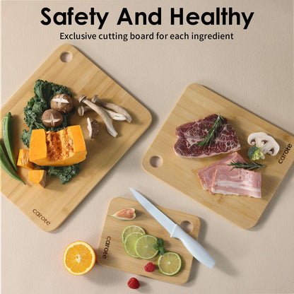 3pcs Bamboo Cutting Boards by CAROTE