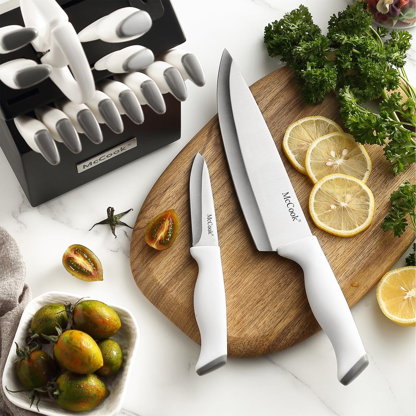 McCook German Stainless Steel Knife Block Set