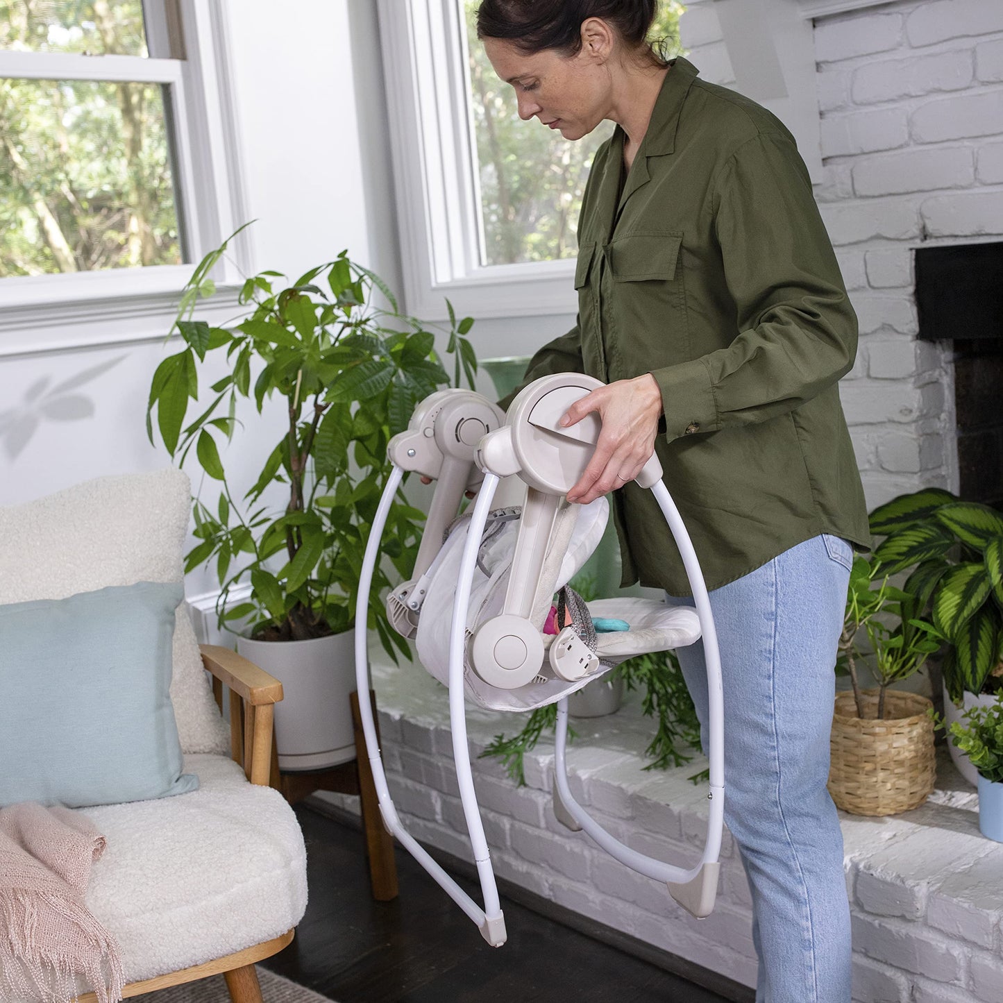 Ingenuity Portable 6-Speed Baby Swing with Music