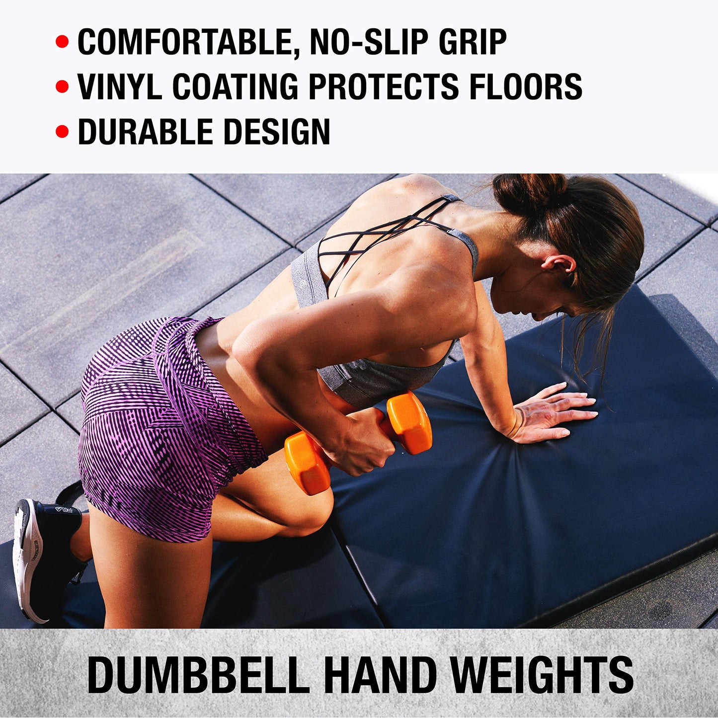 SPRI 7 lbs Vinyl Coated Dumbbell Set - 2