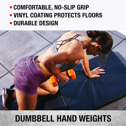 SPRI 7 lbs Vinyl Coated Dumbbell Set - 2
