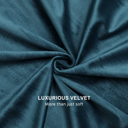 Benedeco Deep Teal Velvet Curtains for Bedroom Window, Super Soft Luxury Drapes, Room Darkening Thermal Insulated Rod Pocket Curtain for Living Room, W52 by L120 inches, 2 Panels