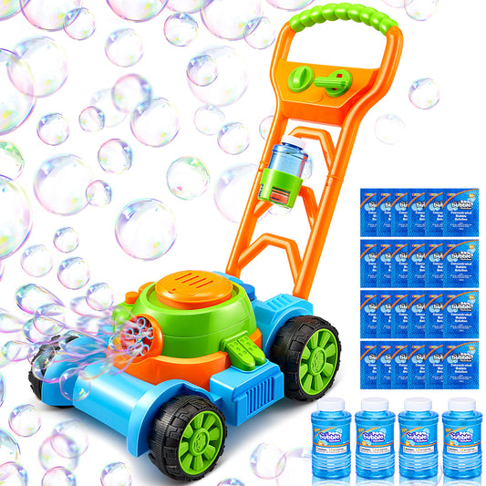 Sloosh Bubble Lawn Mower Toddler Toys - Kids Toys Bubble Machine Summer Outdoor Toys Games, Bubble Mower Outside Push Toys for Toddlers Preschool Kid Boys Girls Birthday Christmas Xmas Gifts (Blue)