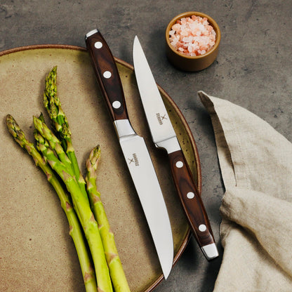 STEAKMAN Multipurpose Knife Set- Steak Knives Box - Unique Present in Wooden Gift Box - Gift Idea for Men Women Wife Husband Dad Mom – Wooden Handles Knives - Gifts for Birthday Anniversary