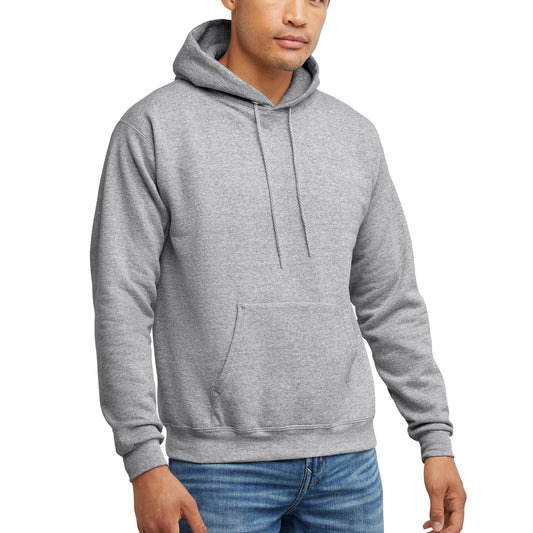 Hanes EcoSmart Men's Hooded Sweatshirt, Light Steel