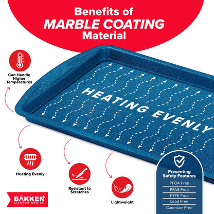 Bakken Nonstick Baking Pan Set of 3 - Blue Marble