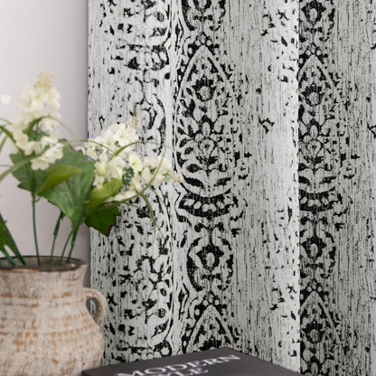 Elegant Black Curtains with Boho Medallion Pattern