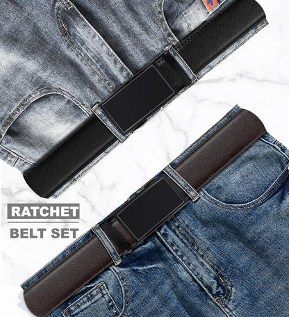 2 Pack Adjustable Ratchet Belts for Men