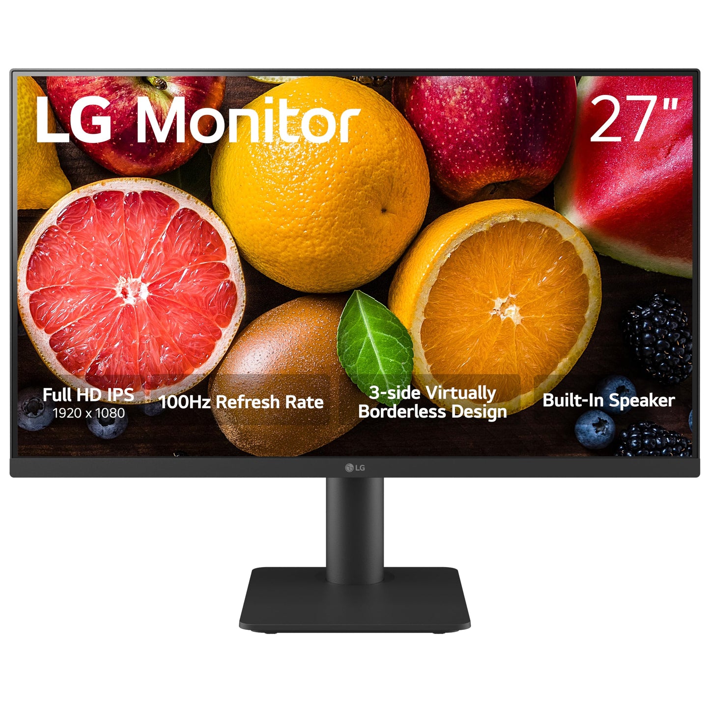 LG 27MS550-B 27 inch IPS FHD (1920x1080) 100Hz 5ms Reader Mode Tilt/Height Adjustable Stand Built in Speaker Borderless Design OnScreen Control Black Stabilizer DAS Crosshair HDMI Black